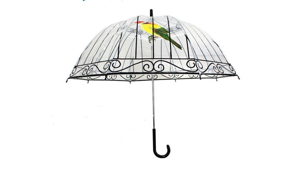 Cage Transparent Umbrella Custom Long Handle Thickened Plastic Transparent Umbrella