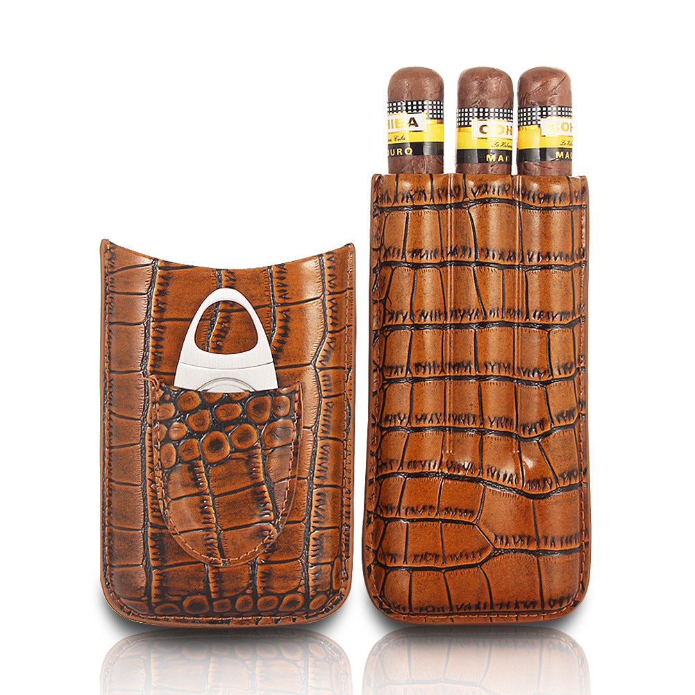 Cigar Case With Scissors Carrying Case