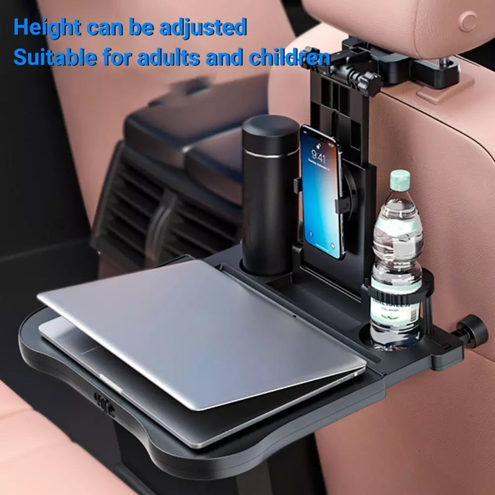 Car Travel Table Board Multifunctional Height Adjustable Universal Headrest Mount Seat Back Tray for Computer